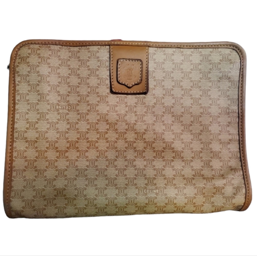 Celine Macadam Leather Clutch
